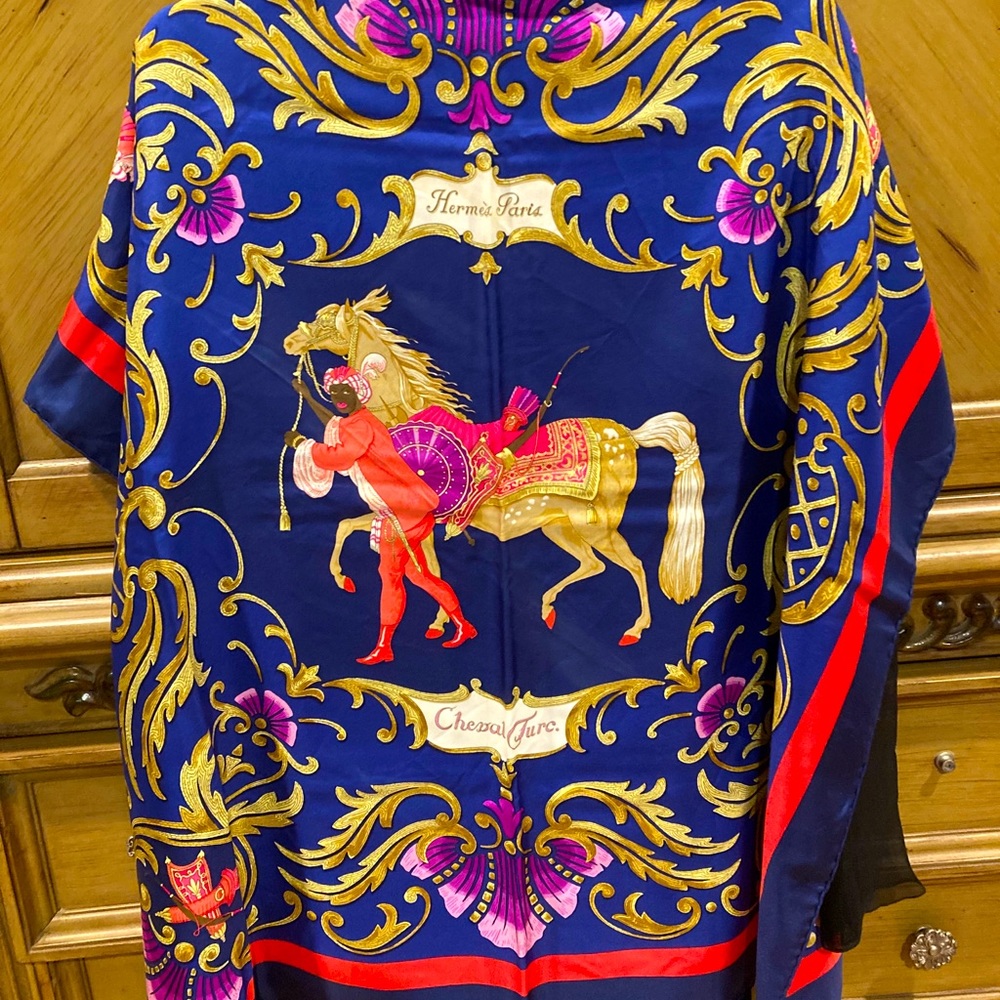 HERMES VINTAGE 1969 CHEVAL TURC 100% SILK SCARF
